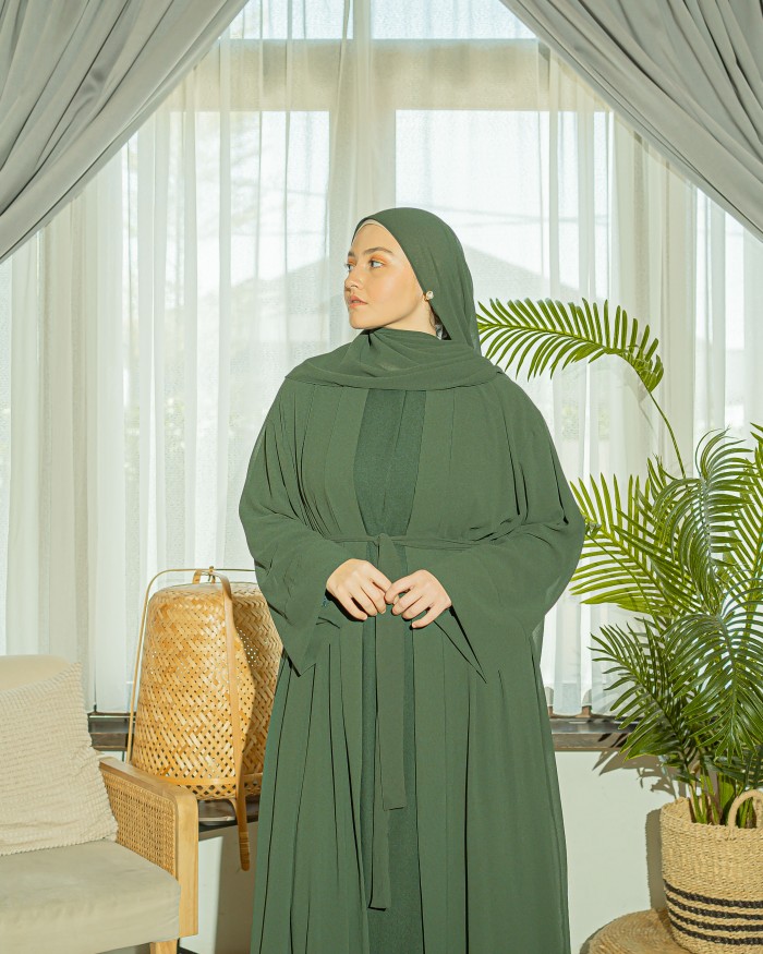 Ammara Abaya Dress (Dark Emerald)